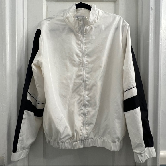 Revamped White and Black Lightweight Windbreaker Athletic Jacket, M - Picture 1 of 4